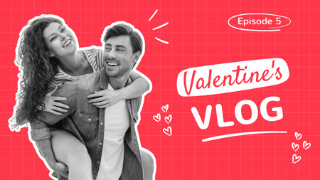 Ontwerpsjabloon van Youtube Thumbnail van Valentine's Day Blog Promotion with Happy Couple in Love