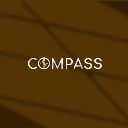 Designvorlage Firmenemblem mit Kompass für Logo