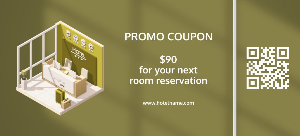 Designvorlage Promotions for Hotel Services für Coupon 3.75x8.25in