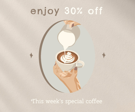Coffee Special Discount Offer Large Rectangle Design Template