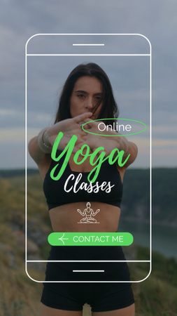 Oferta de Serviço Online Refrescante de Aulas de Yoga TikTok Video Modelo de Design