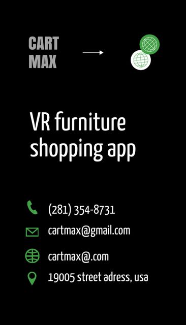 VR Headset Store Ad with Antique Statue in Virtual Reality Glasses Business Card US Vertical Design Template
