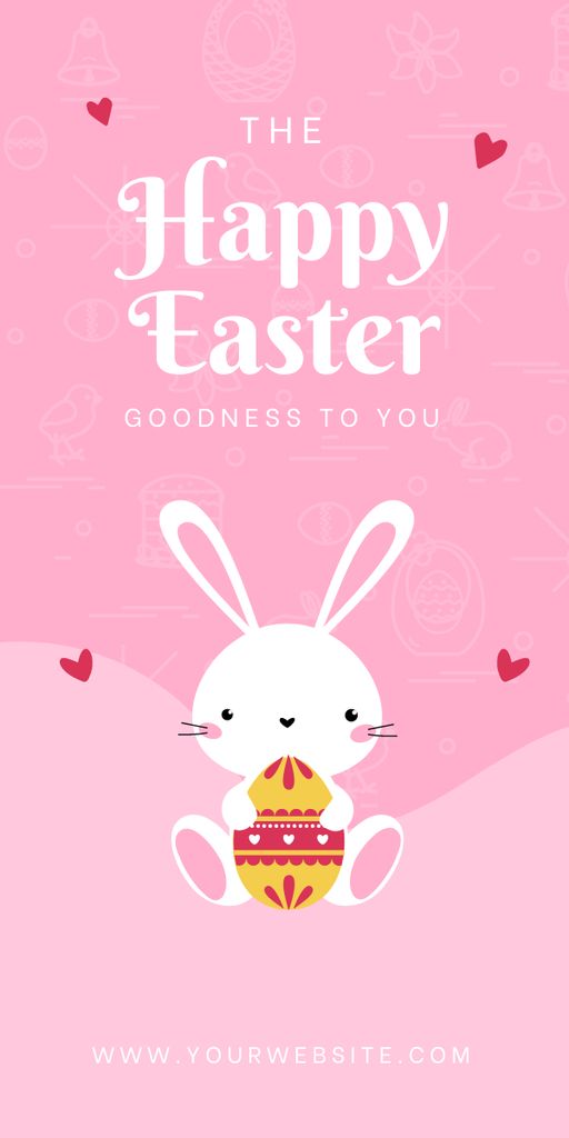 Happy Easter Wishes with Cute Rabbit Graphic Design Template