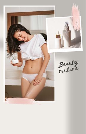 Young Girl applying Cream on body IGTV Cover tervezősablon