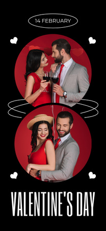 Platilla de diseño Valentine's Celebration For Two With Wine Toasting Snapchat Moment Filter