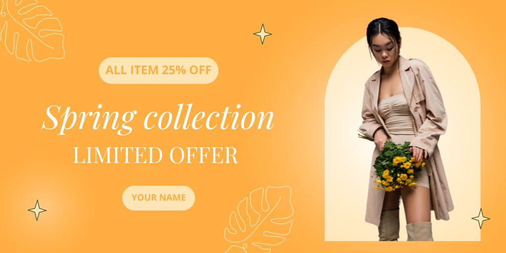 Limited Sale Offer on Spring Collection Twitter Design Template