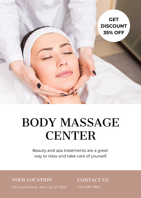 Discount on Facial Massage Flayer tervezősablon