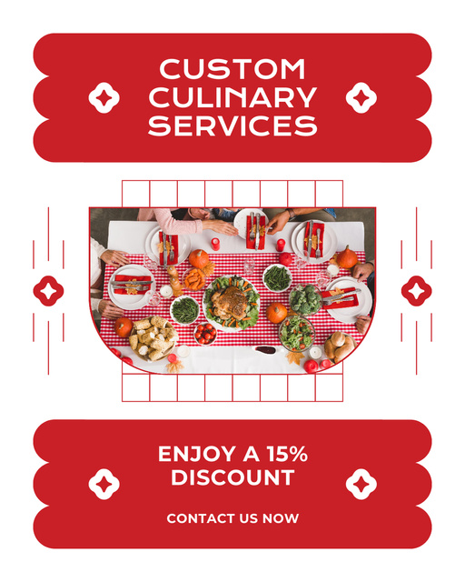 Offer Discounts on Custom Professional Culinary Services Instagram Post Verticalデザインテンプレート