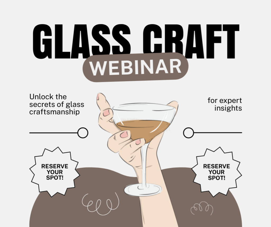 Ontwerpsjabloon van Facebook van Glass Craft Webinar With Experts Of Industry