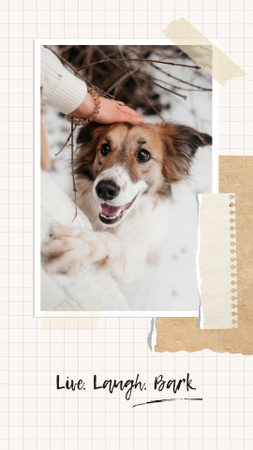 Designvorlage lustiger hund mit herrchen für Instagram Story