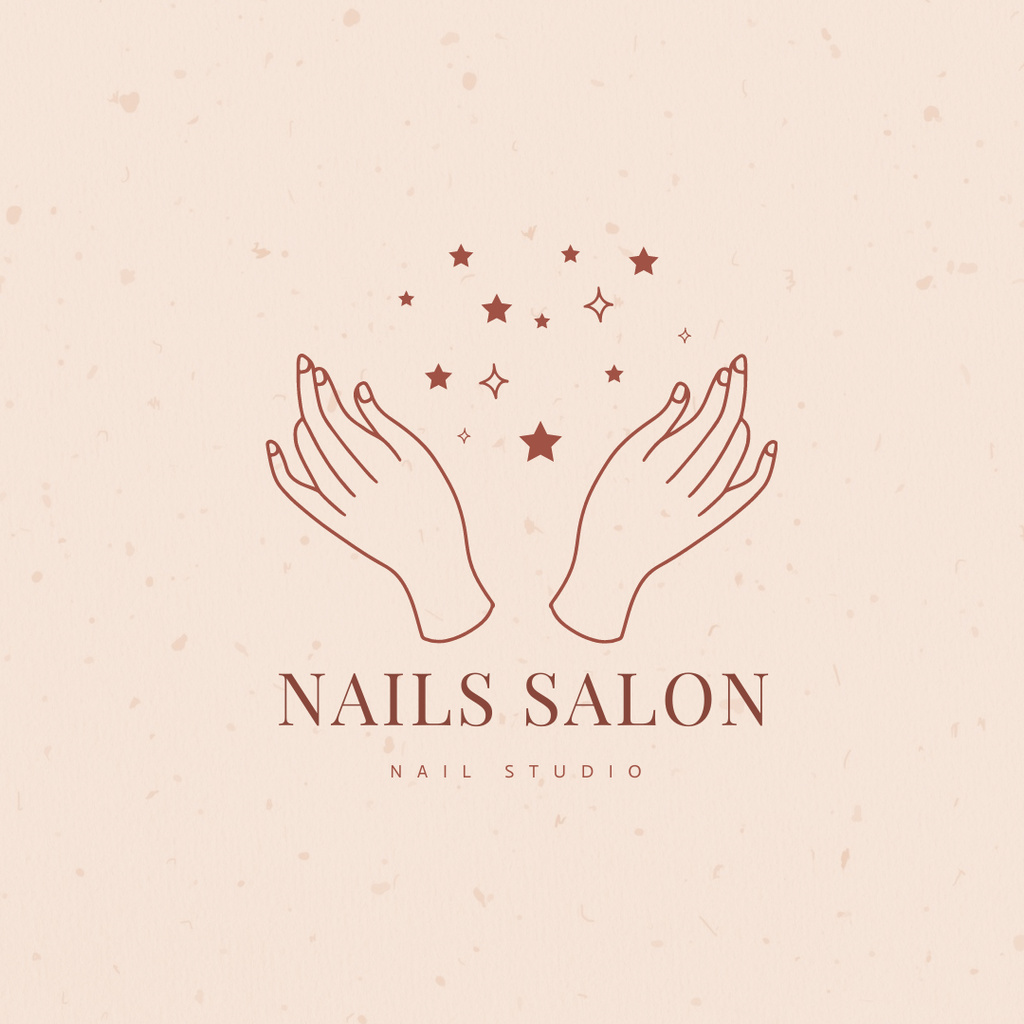 Luxurious Salon Services for Nails Logo 1080x1080px Šablona návrhu