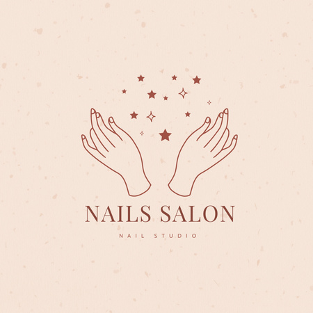 Luxurious Salon Services for Nails Logo 1080x1080px tervezősablon