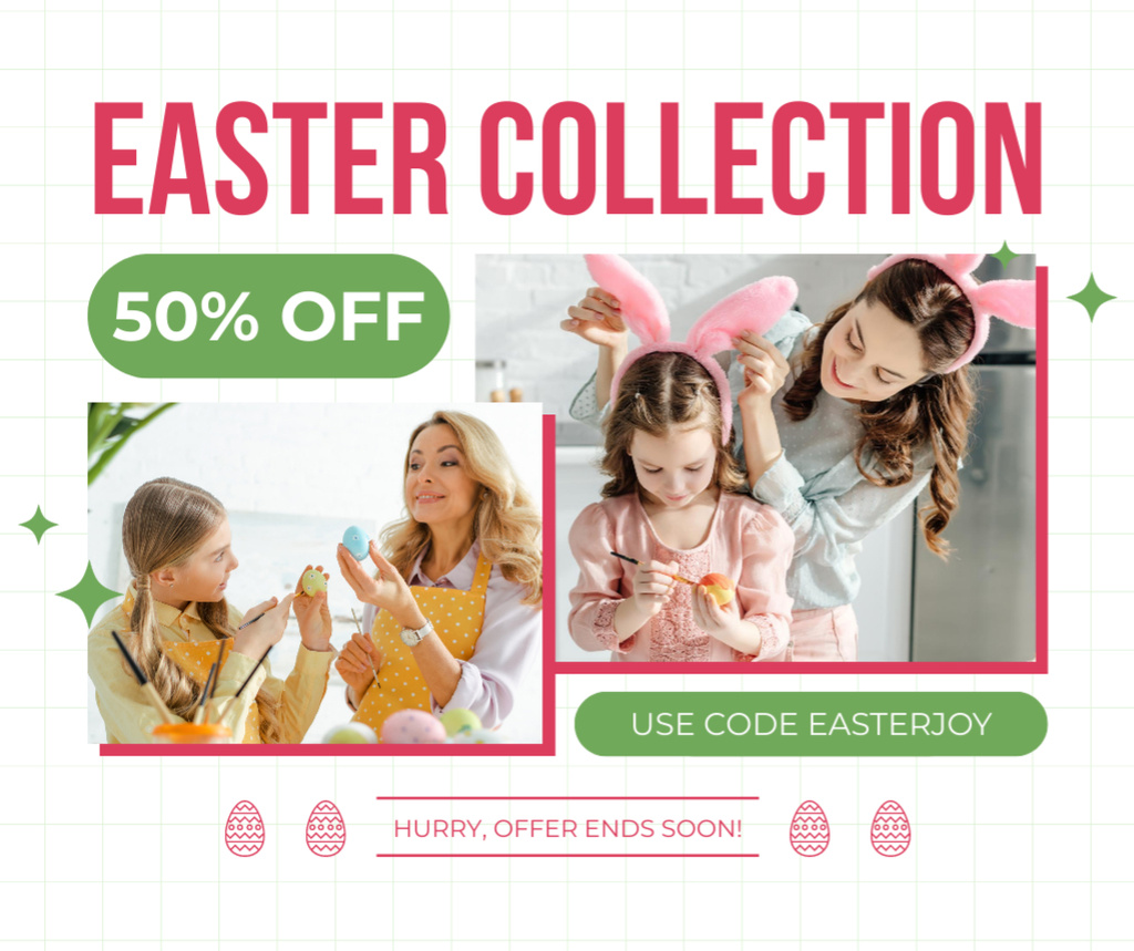 Designvorlage Easter Collection with Special Discount für Facebook