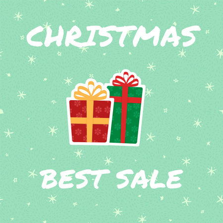 Christmas Sale Announcement with Present Boxes Instagram Design Template