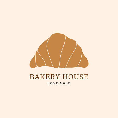 Customer-focused Bakery Shop Emblem with Appetizing Croissant Logo Design Template