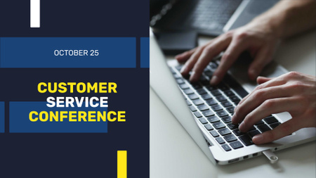 Customer Service Conference Announcement FB event cover Modelo de Design
