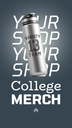 Template di design Offerta esclusiva di merchandising e bottiglia per il college Instagram Video Story