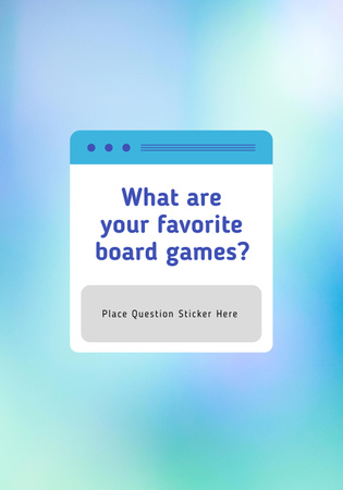 Favorite Board Games question on blue Poster 28x40in Design Template