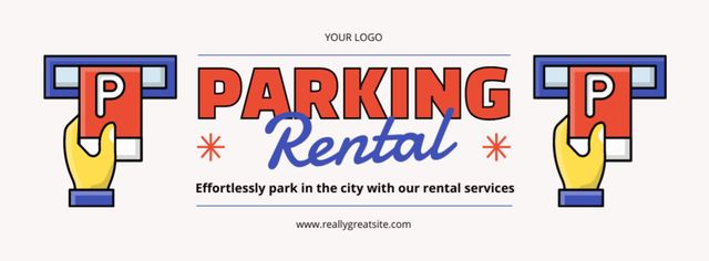 Plantilla de diseño de Offer for Renting Parking Spaces with Pass Facebook cover 