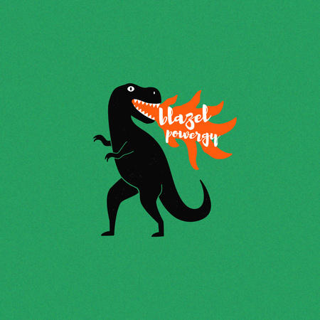 Emblem with Funny Dinosaur Logo Design Template