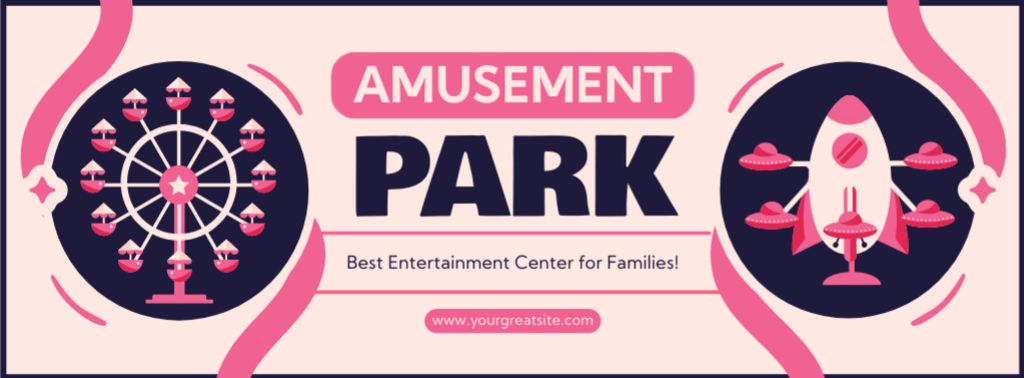 Ontwerpsjabloon van Facebook cover van Best Entertainment In Amusement Park Promotion