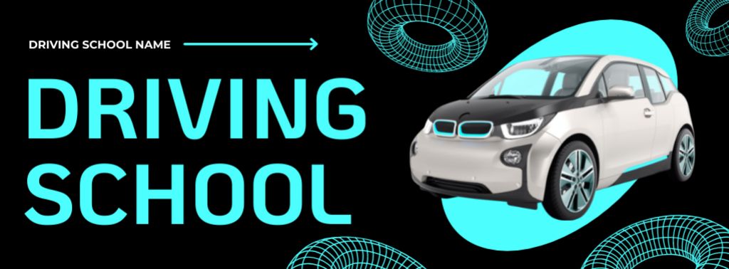 Platilla de diseño Flexible Schedule School's Car Driving Classes Promotion Facebook cover