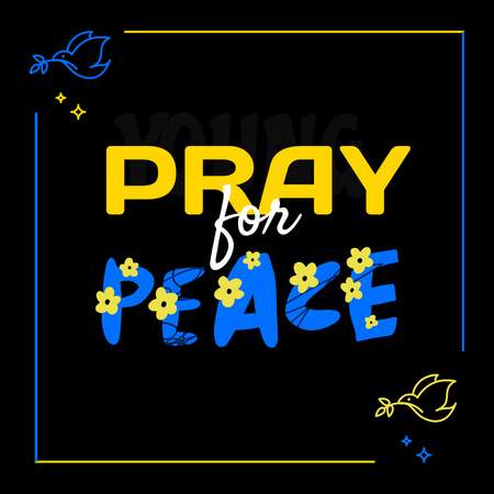 Plantilla de diseño de Lema de Orar por la paz en Ucrania Instagram 