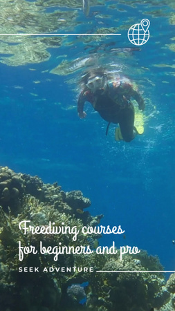 Nabídka kurzů freedivingu Instagram Video Story Šablona návrhu
