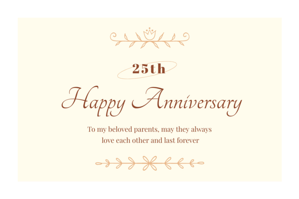 Happy Anniversary Greeting Postcard 4x6in Design Template
