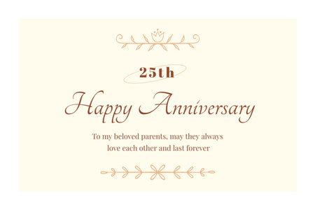 Happy Anniversary Greeting Card Postcard 4x6in Design Template