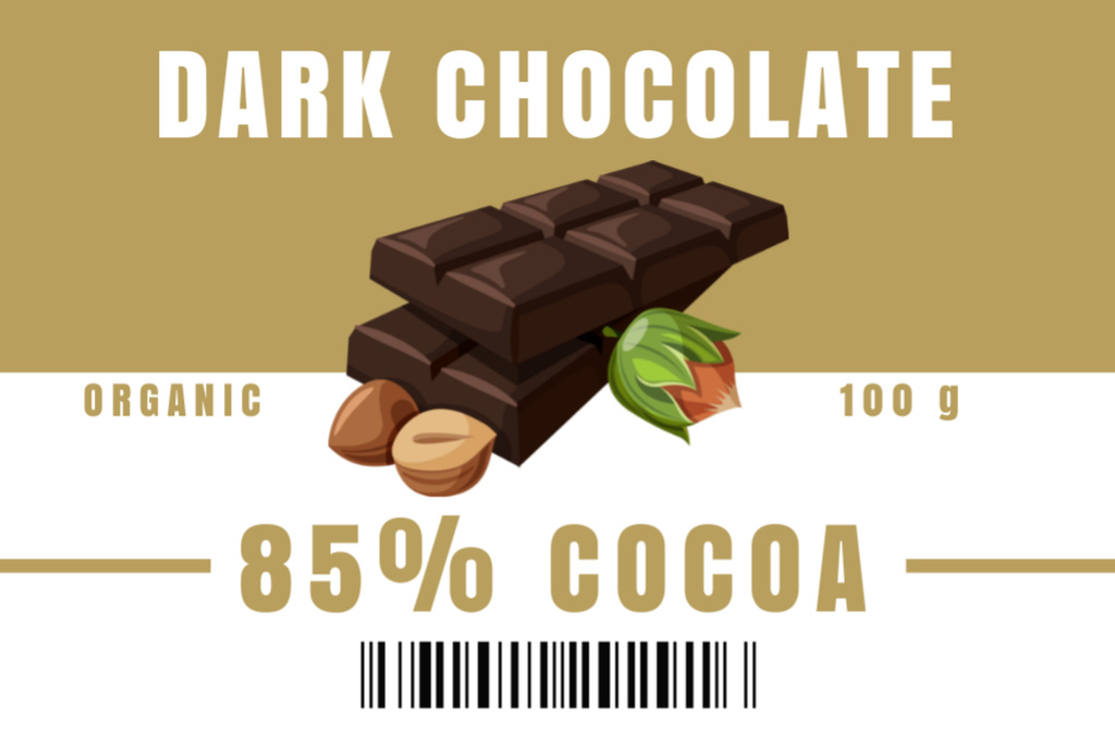 Modèle de visuel Tag for Dark Chocolate Retail - Label