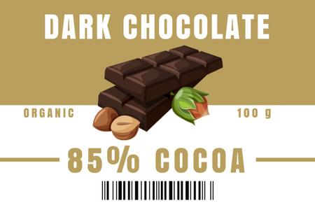 Platilla de diseño Tag for Dark Chocolate Retail Label