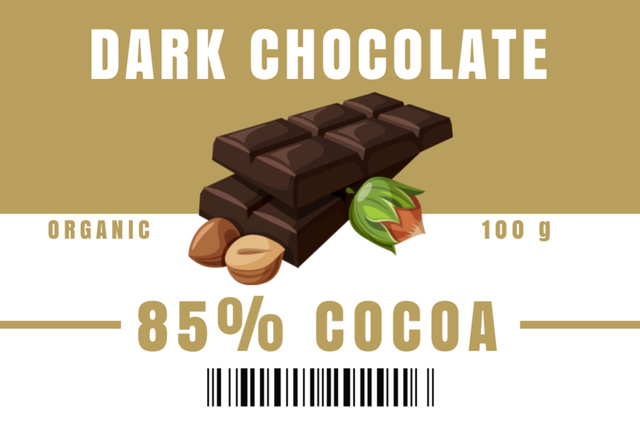 Plantilla de diseño de Tag for Dark Chocolate Retail Label 