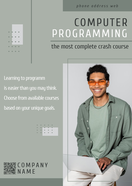 Modèle de visuel Computer Programming Course Announcement - Poster