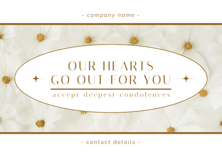 Sympathy Phrase with Delicate Daisies Card Design Template