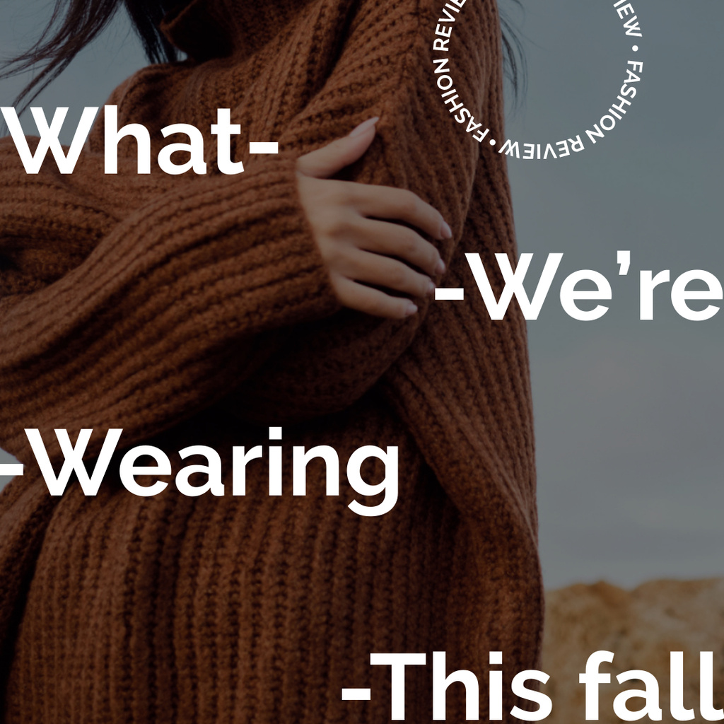 Woman wearing stylish Sweater Instagram Design Template