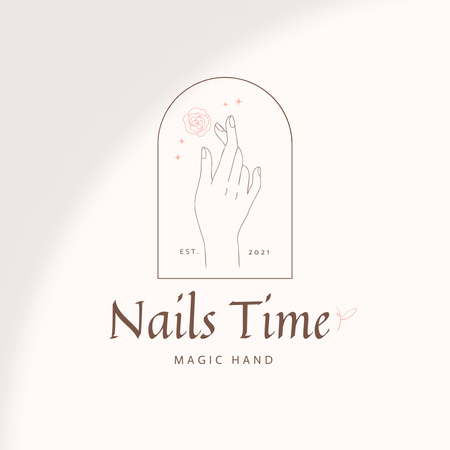 Glamorous Nail Studio Services Offered Logo Design Template