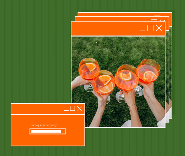 Modèle de visuel Summer Party with People holding Cocktails - Facebook