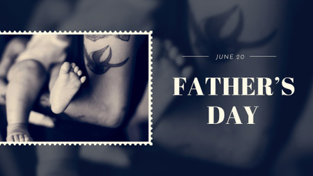 Father's Day with Parent holding Child FB event cover Design Template