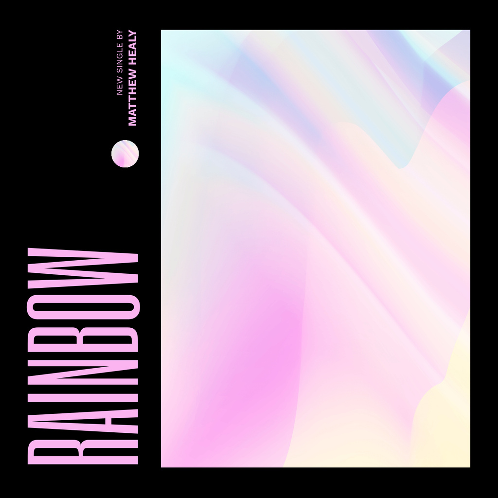 Modern composition with holographic elements and pink text Album Cover tervezősablon