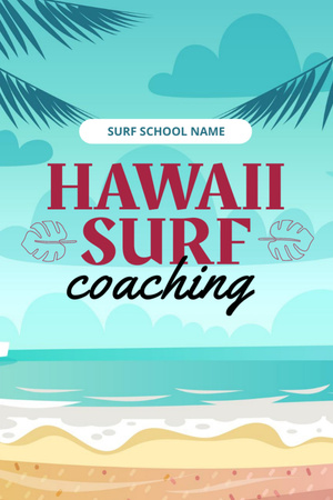 Surf Coaching Offer Postcard 4x6in Vertical Design Template
