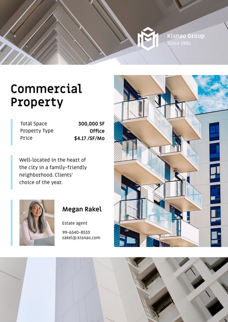 Real Estate Offer with Modern Office Building Poster Πρότυπο σχεδίασης