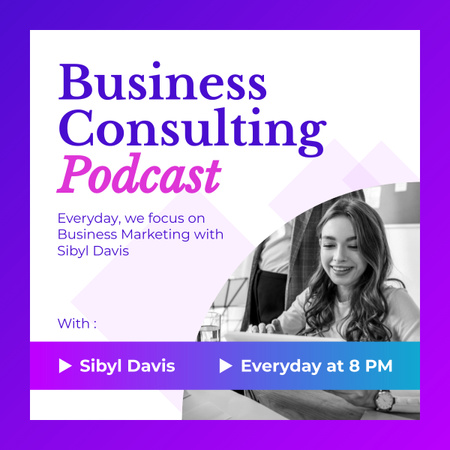 Platilla de diseño Business Consulting Podcast Ad LinkedIn post