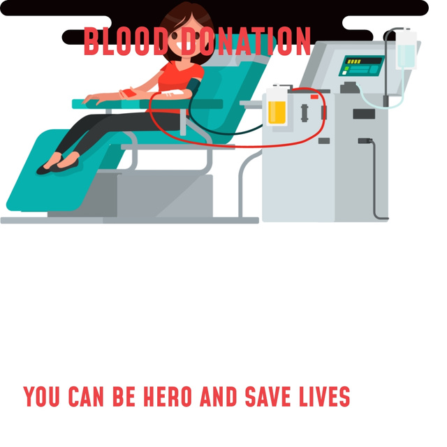 Woman donating blood Animated Post Design Template
