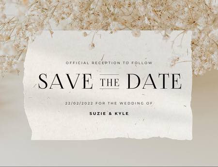 Plantilla de diseño de Wedding Announcement with Tender Flowers Blossom Postcard 4.2x5.5in 