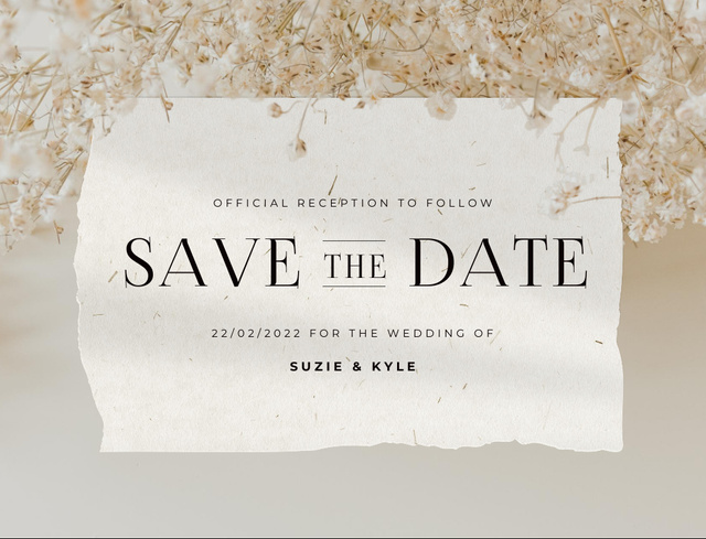 Szablon projektu Wedding Announcement with Tender Flowers Blossom Postcard 4.2x5.5in