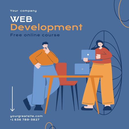 Ontwerpsjabloon van Instagram AD van Web Development Courses Ad