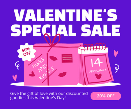 Modèle de visuel Vente spéciale Saint-Valentin pour des cadeaux à tarifs réduits - Facebook