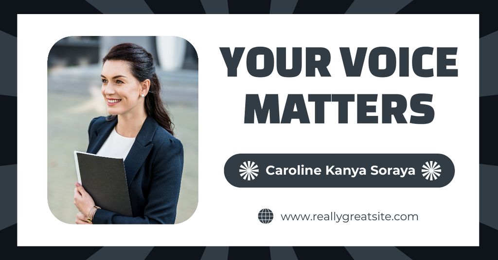 Your Voice Matters for Woman Candidate Facebook AD Modelo de Design