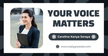 Your Voice Matters for Woman Candidate Facebook AD Design Template